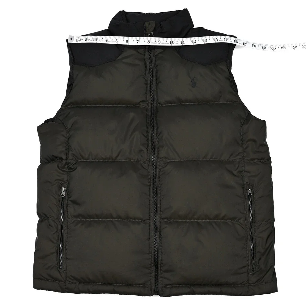 Polo Ralph Lauren Puffer Vest Youth Large Down Full Zip Pockets Preppy Pony
